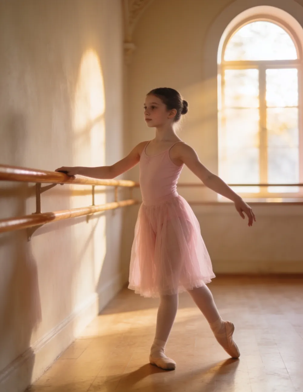 Niña en clase de pre infantil de ballet